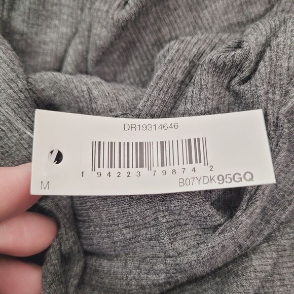 Daily Ritual Women's Relaxed Fit Rayon Spandex Fine Rib Maxi Dress Gray Medium - Picture 8 of 14